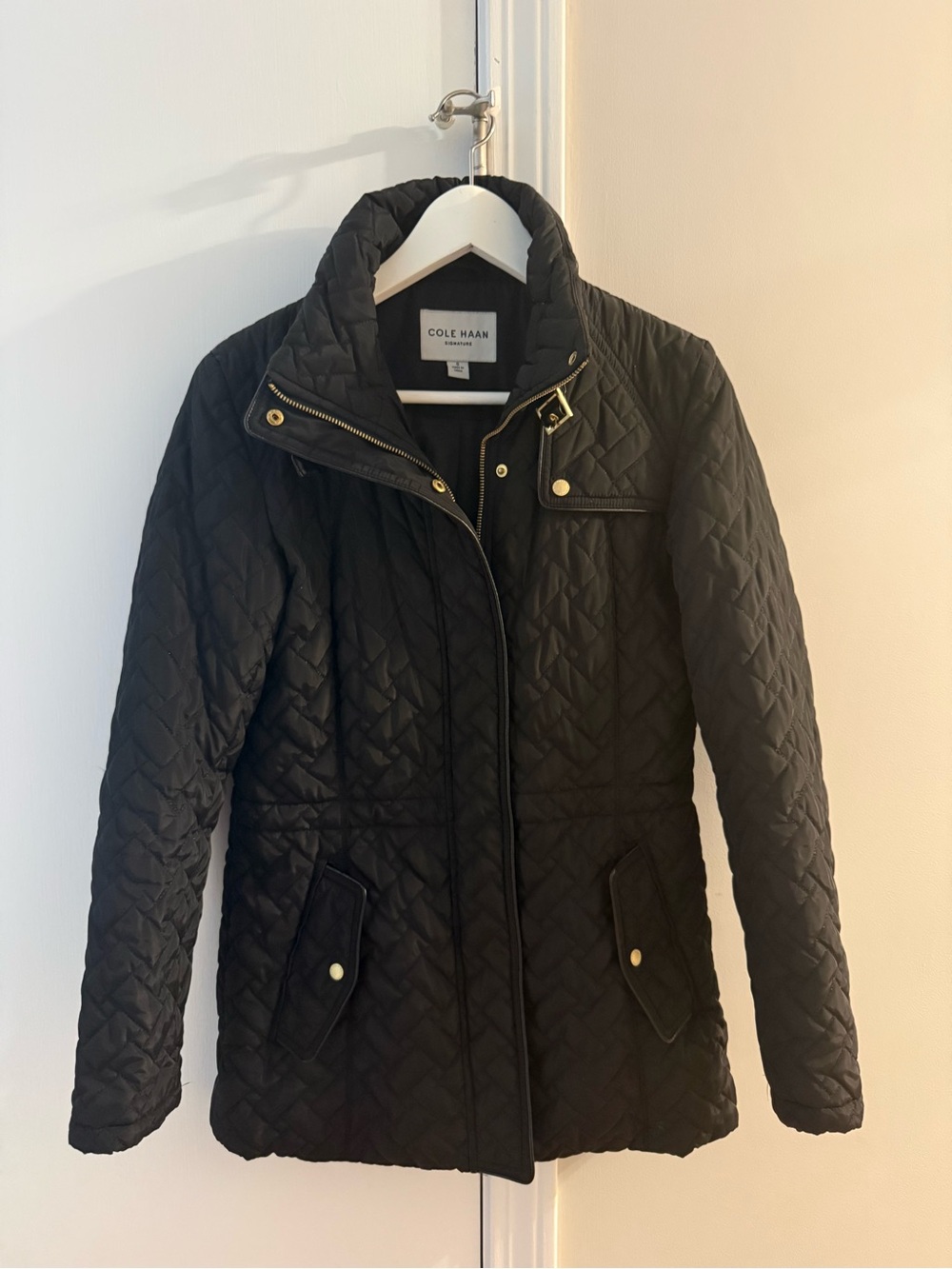 Cole Haan Black Quilted Packable Puffer Jacket